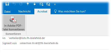 Outlook: gesendete Mail als PDF speichern