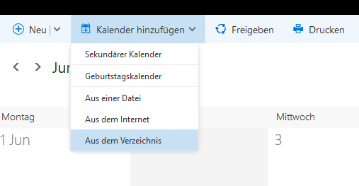 Webmail: Kalender einbinden