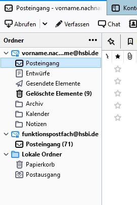 Thinderbird: Funktionspostfach fertig eingerichtet