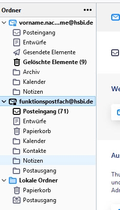 Thunderbird: Ordner werden angezeigt