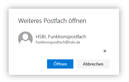 Funktionspostfach öffnen