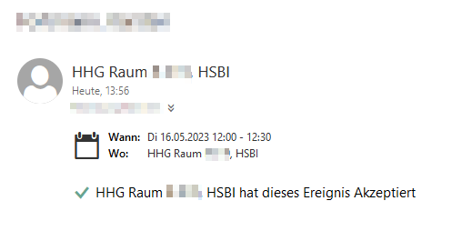 Webmail: Raumbuchung angenommen