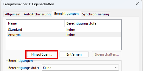 Hinzufügen von Berechtigungen