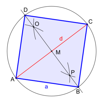 Bild: Quadrat bei gegebener Diagonale