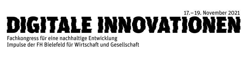 Ein weißer Banner mit dem schwarzen Schriftzug Digitale Innovationen